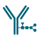 Icon for Impact of PAT and Rapid Testing - Y shaped lines with a line of other shapes coming off of the right of it